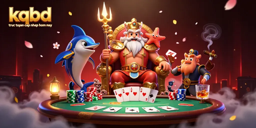 Engage with kqbd truc tuyen cap nhap hom nay in this vibrant dynamic scene of a sea king and samurai guarding a poker table.
