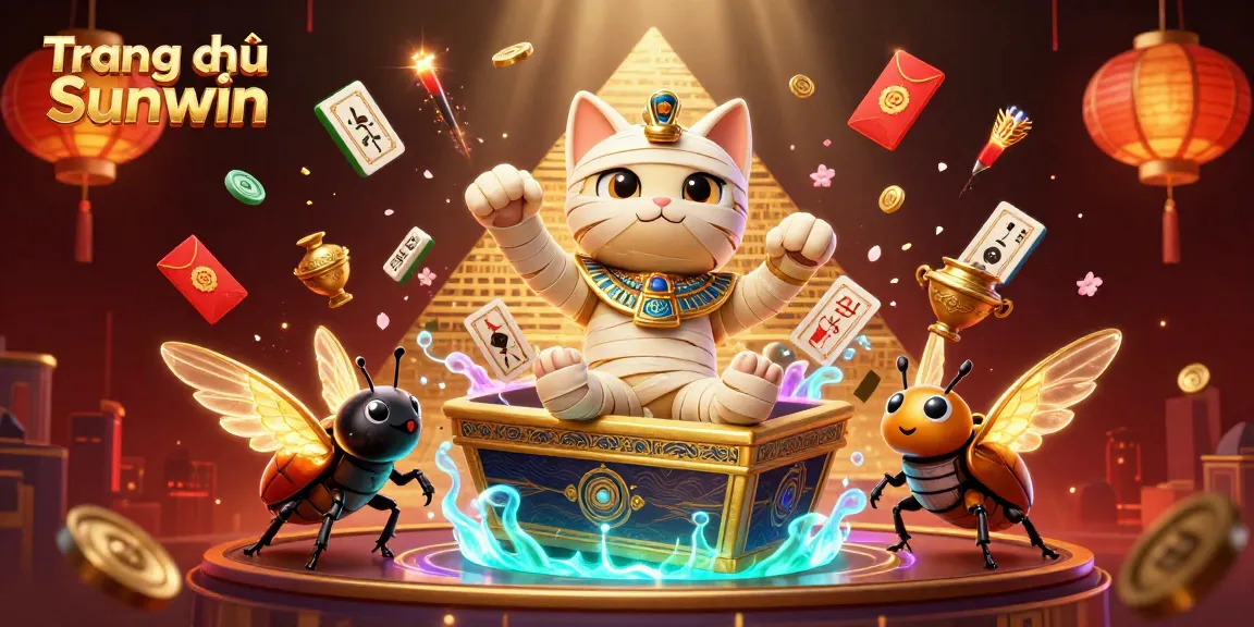 Experience thrilling gameplay at Trang chủ Sunwin with dazzling Egyptian-themed casino elements and vibrant 3D characters.