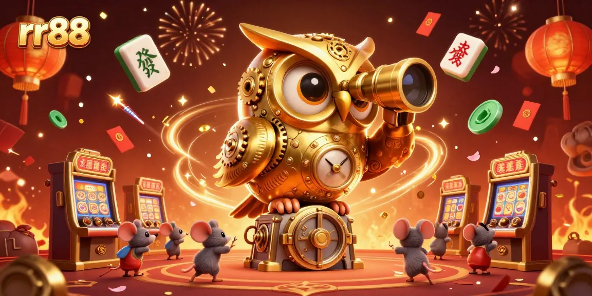 Engage in thrilling casino action with rr88, featuring an exciting owl lookout and lively gaming environment.