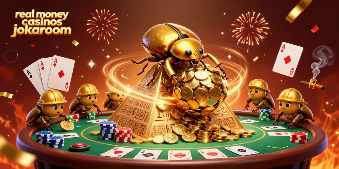 Win big at real money casinos jokaroom with a golden beetle and casino elements!